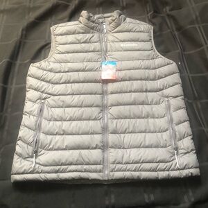 Columbia Vest Mens XL Grey Powder Lite Omni Heat Puffer Insulated “NWT”